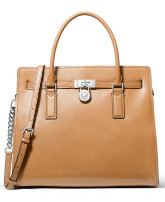 Michael Kors Hamilton Moderne Large Leather Satchel Bag - Macy's