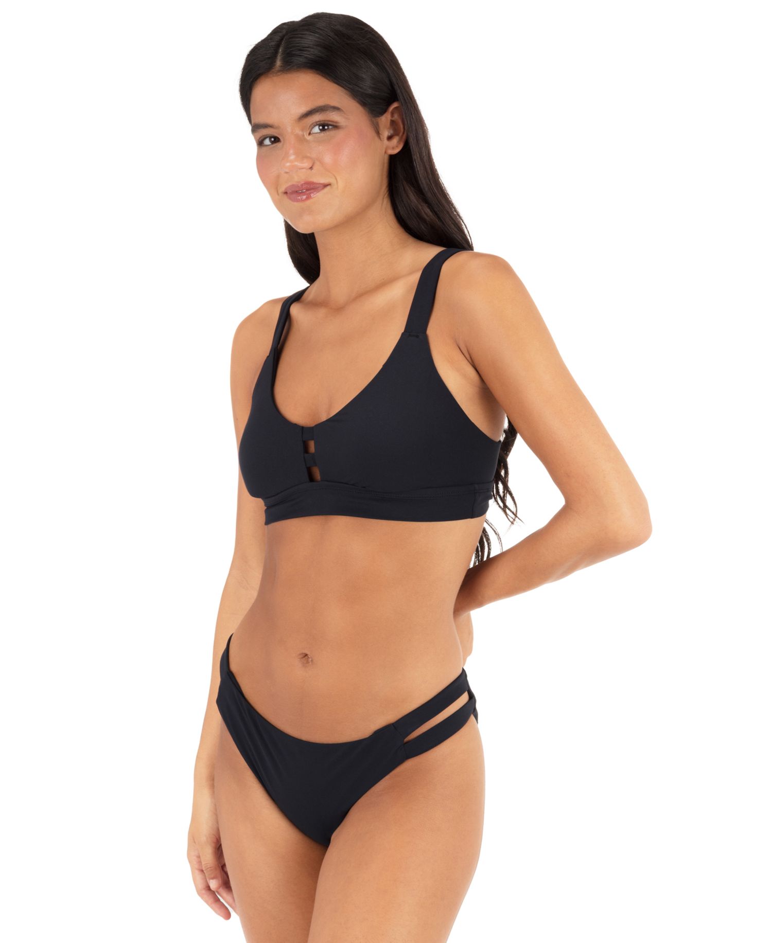 Women's Max Solid Pull-On Strappy Bikini Top