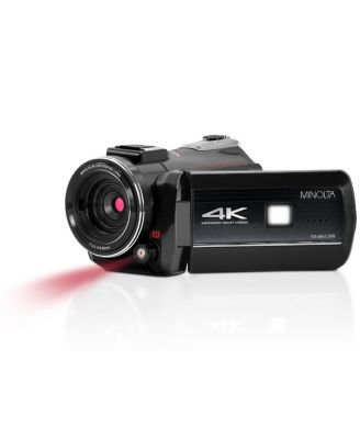 MN4K40NV 30MP 4K Ultra HD 3" Touchscreen Night Vision Camcorder, Black, Bundle with Aluminum 3-Section Tripod and Cleaning Kit