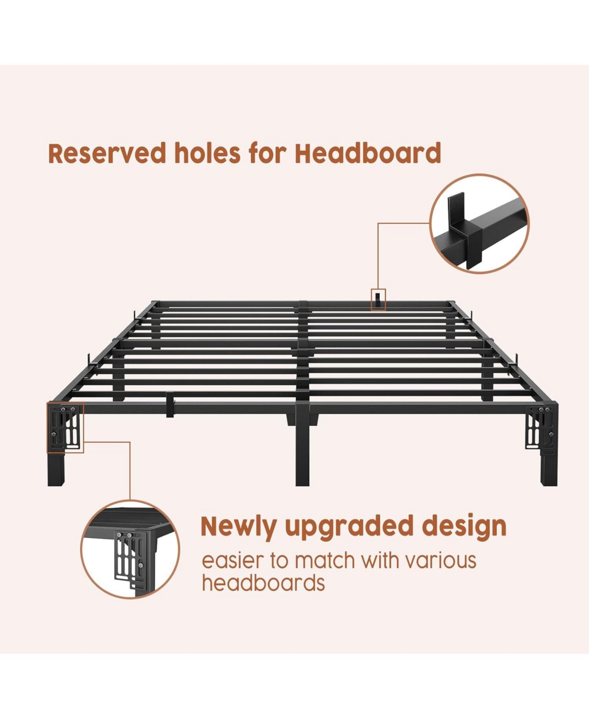 gaomon Bed Frame, Heavy Duty Metal Platform Bed Frame with Durable Iron Slat Support and Legs, No Box Spring Required