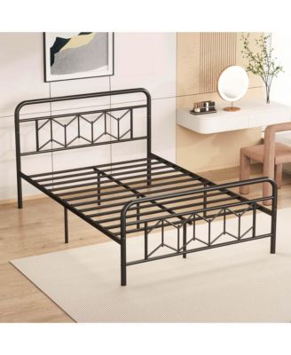 Full Size Bed Frame Mattress Foundation with Headboard 12.5" Under-bed Storage