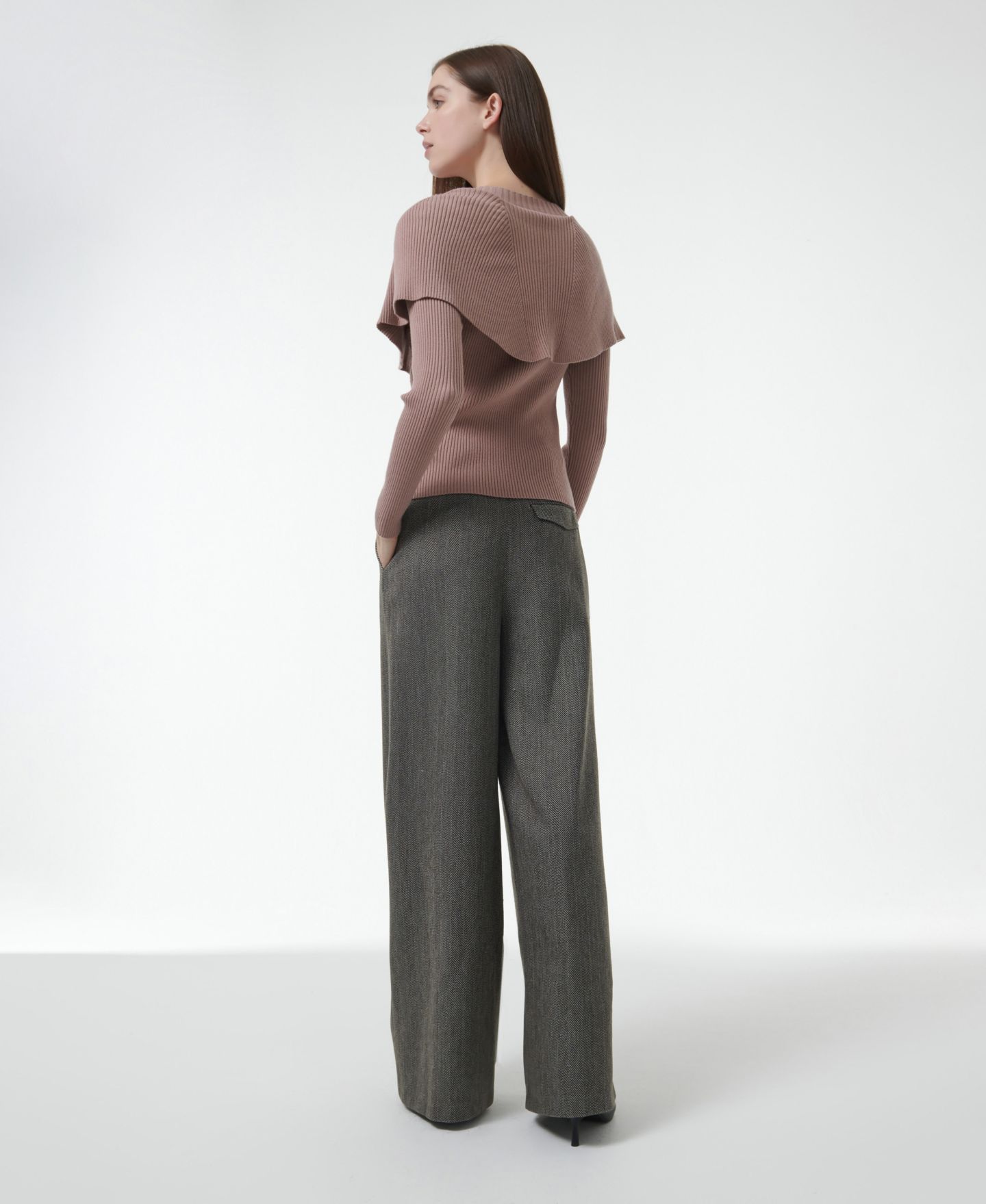 Женский свитер Leem Cape Detail Fitted, цвет: Розовый — фото 3