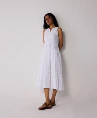 Women's Embroidered Sleeveless Maxi Dress