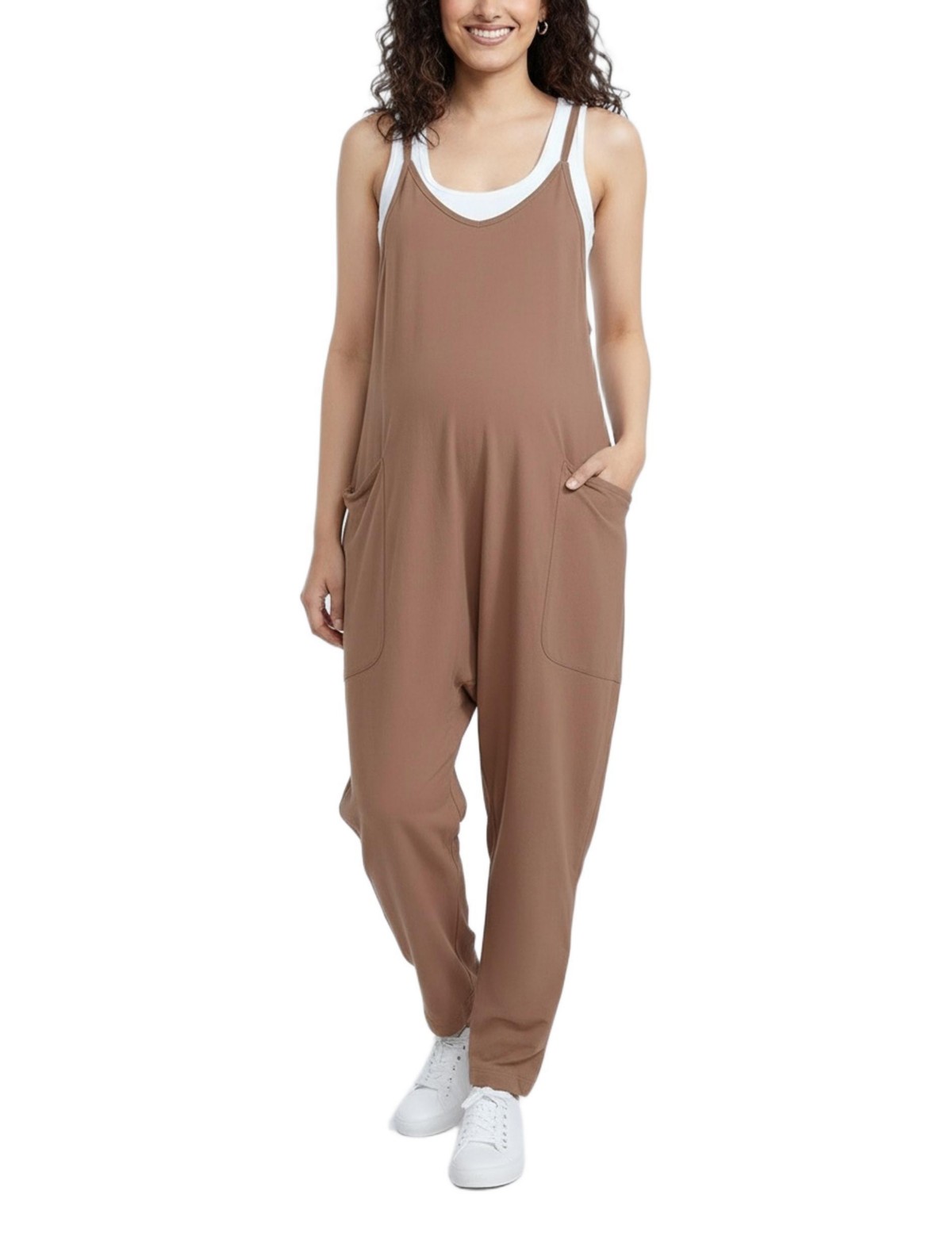 Женские комбинезоны Motherhood Maternity Women's Sleeveless Relaxed Fit Maternity Jumpsuit — фото 1