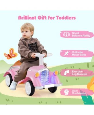 Toddler Ride On Toy Classic Sliding Car with Horn & LED Headlight