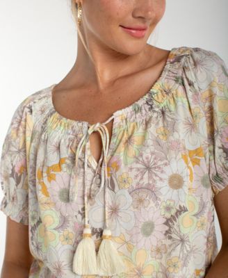 Petite Tie-Neck Woven Top