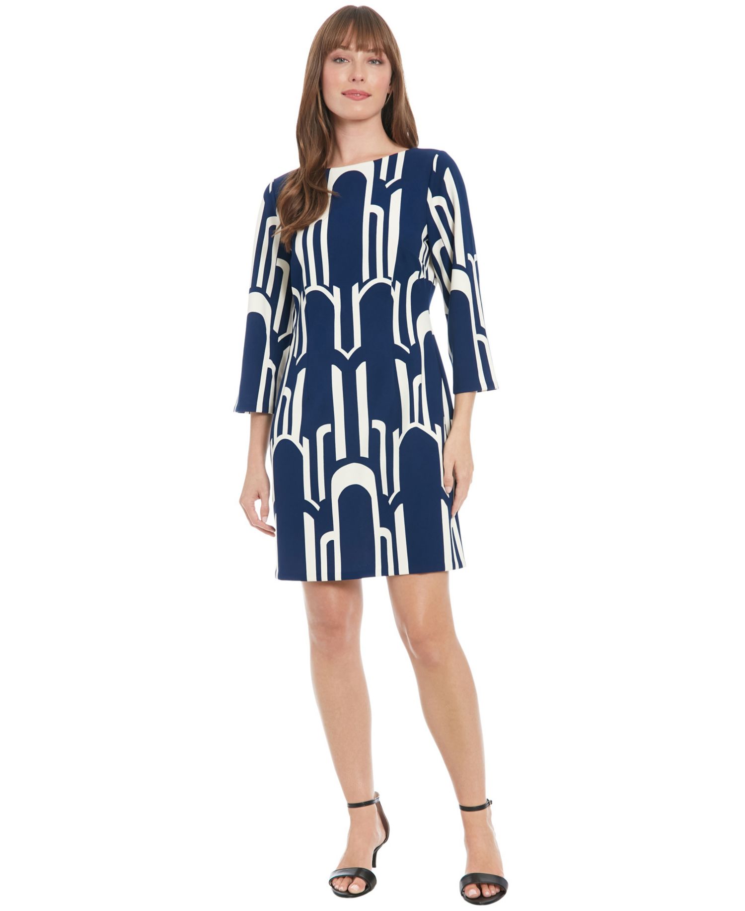 Women's Boat Neck Mini Sheath Dress