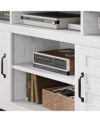 70.9" TV Stand, Entertainment Center with Adjustable Shelves, Farmhouse TV Stand with Cabinet Doors,for Living Room