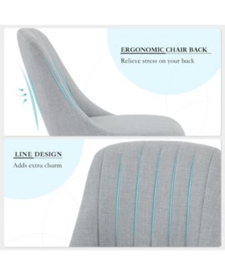 Dining Chairs Set of 2, Upholstered Fabric Chairs with Solid Oak Legs