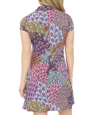 Petite Shirt Collar Mini Dress