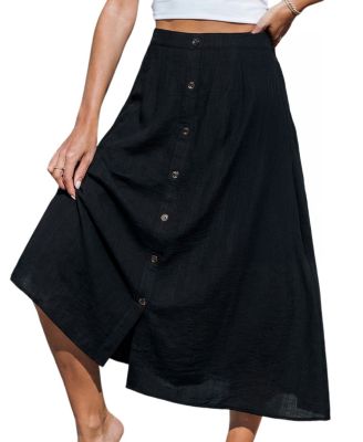 Women's A-Line Button Closure Skirt