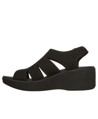 Women's Parallel Lite Knit Cut Out Slingback Wedge Sandals from Finish Line