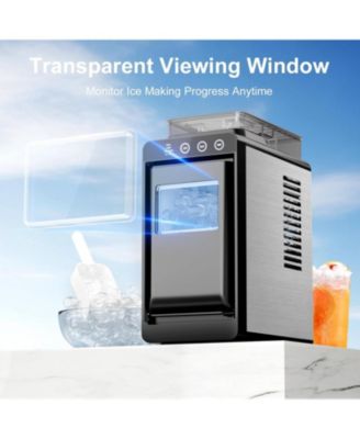 Slim Stainless Steel Ice Maker, Dual Water Tanks (2L Total) & 26 lbs. Capacity