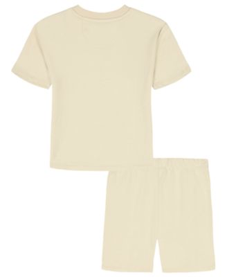 Baby Boys' French Terry Short-Sleeve Logo Crewneck Top and Shorts, 2-Piece Set