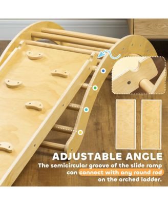 4 in 1 Indoor Toddler Climbing Set with Ramp and Cushion