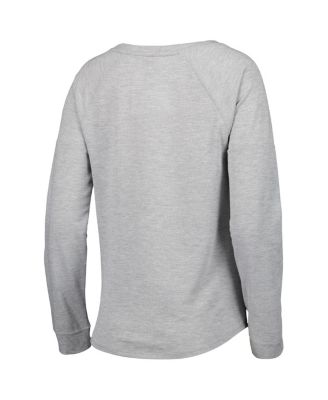 Juniors Heathered Gray Seattle Seahawks All Striped Up Raglan Long Sleeve T-Shirt