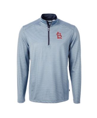 Men's Light Blue/Navy St. Louis Cardinals Virtue Eco Pique Micro Stripe Quarter-Zip Pullover