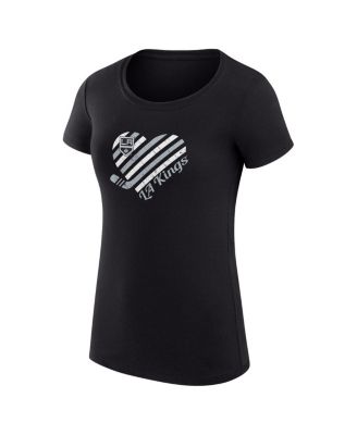 Women's Black Los Angeles Kings Super-Slim Fit Lightweight Heart T-Shirt