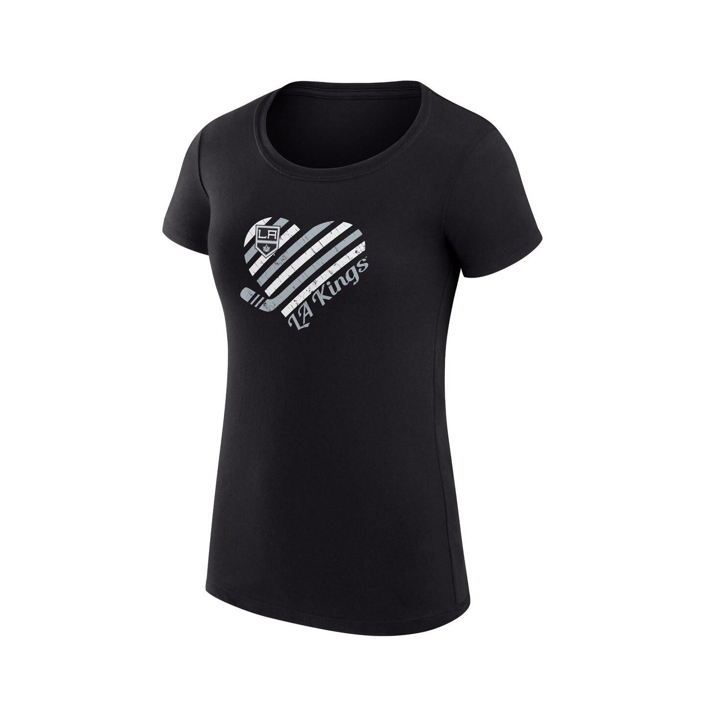 Женская футболка G-III 4Her by Carl Banks Black Los Angeles Kings Super-Slim Fit Lightweight Heart — фото 2