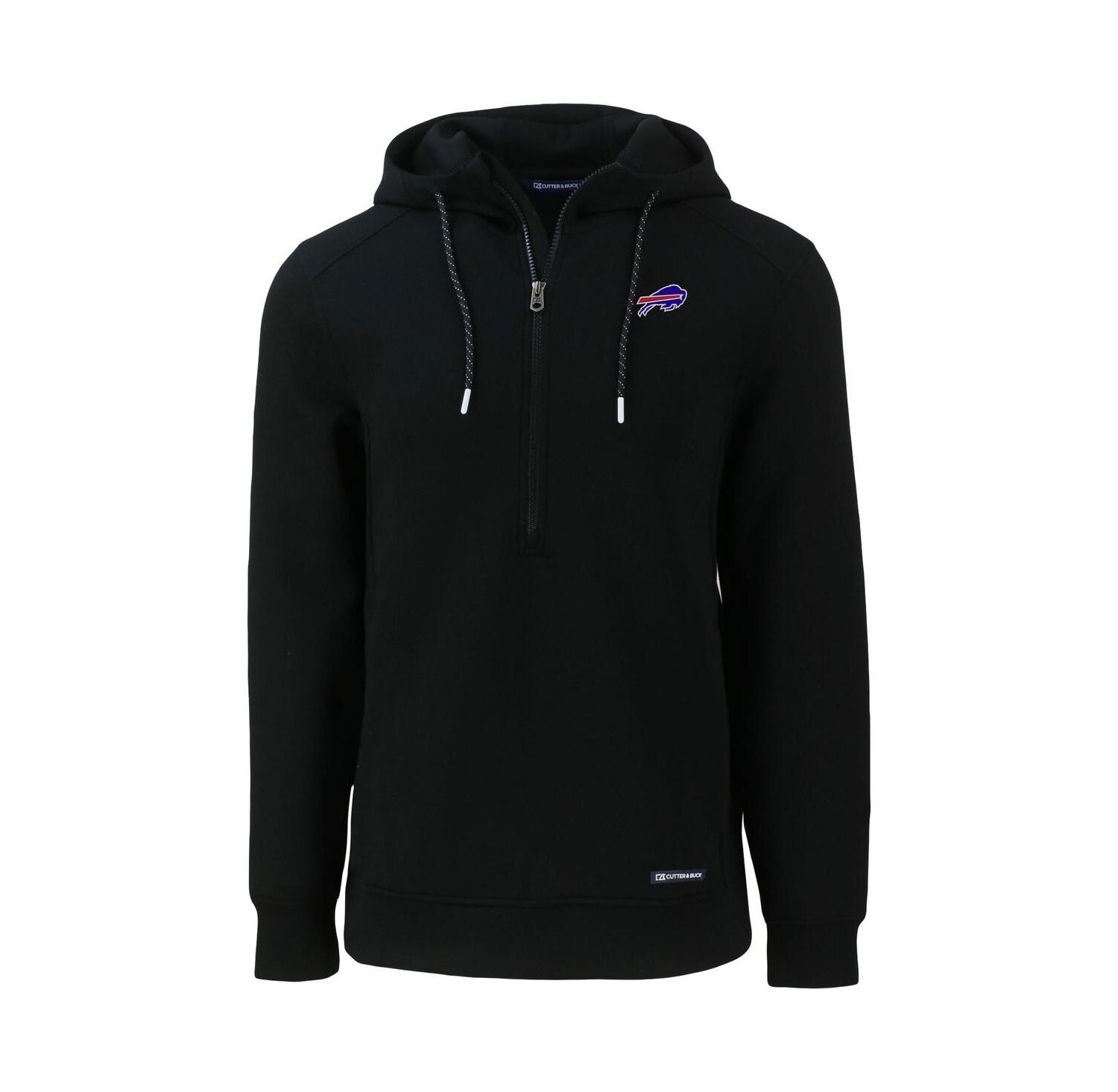 Men's Black Buffalo Bills Primary Mark Roam Eco Half-Zip Pullover Hoodie