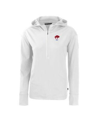 Women's White Buffalo Bills Throwback Daybreak Eco Half-Zip Hoodie