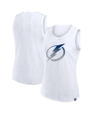 Women's White Tampa Bay Lightning Slub Tank Top
