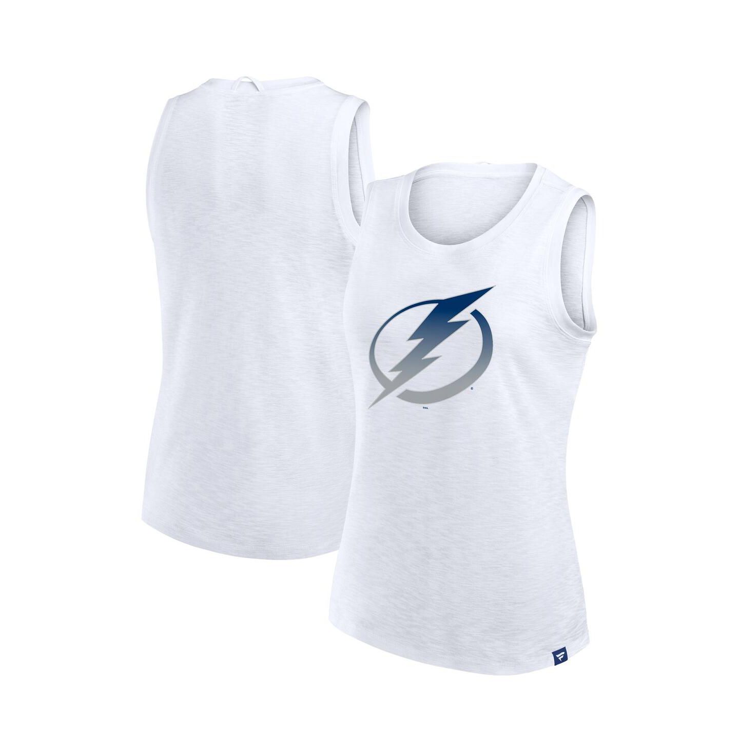 Женский топ Fanatics White Tampa Bay Lightning Slub — фото 1