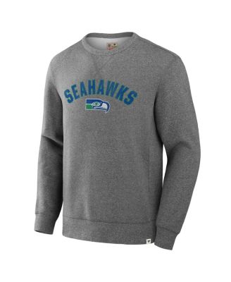 Men's Heather Gray Seattle Seahawks Loop Terry Pullover Sweatshirt