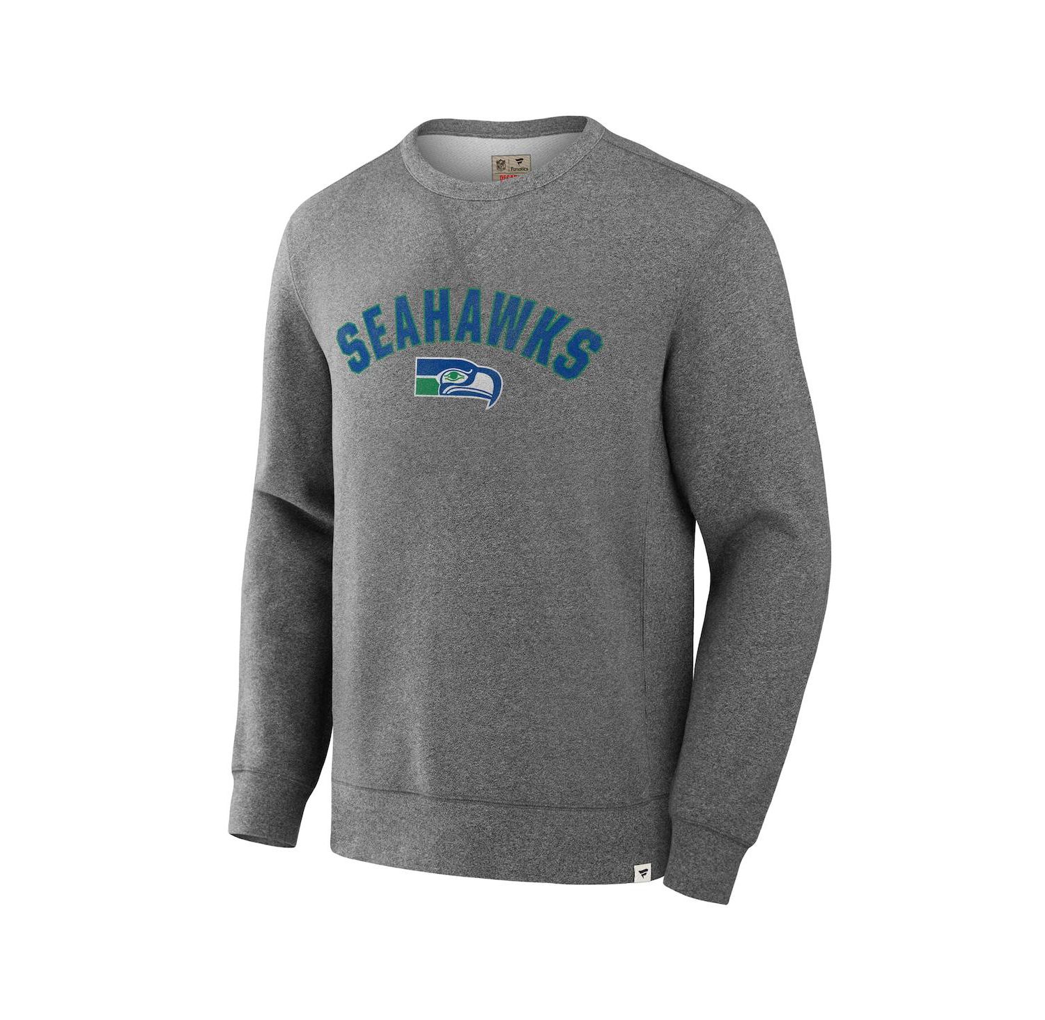 Men's Heather Gray Seattle Seahawks Loop Terry Pullover Sweatshirt