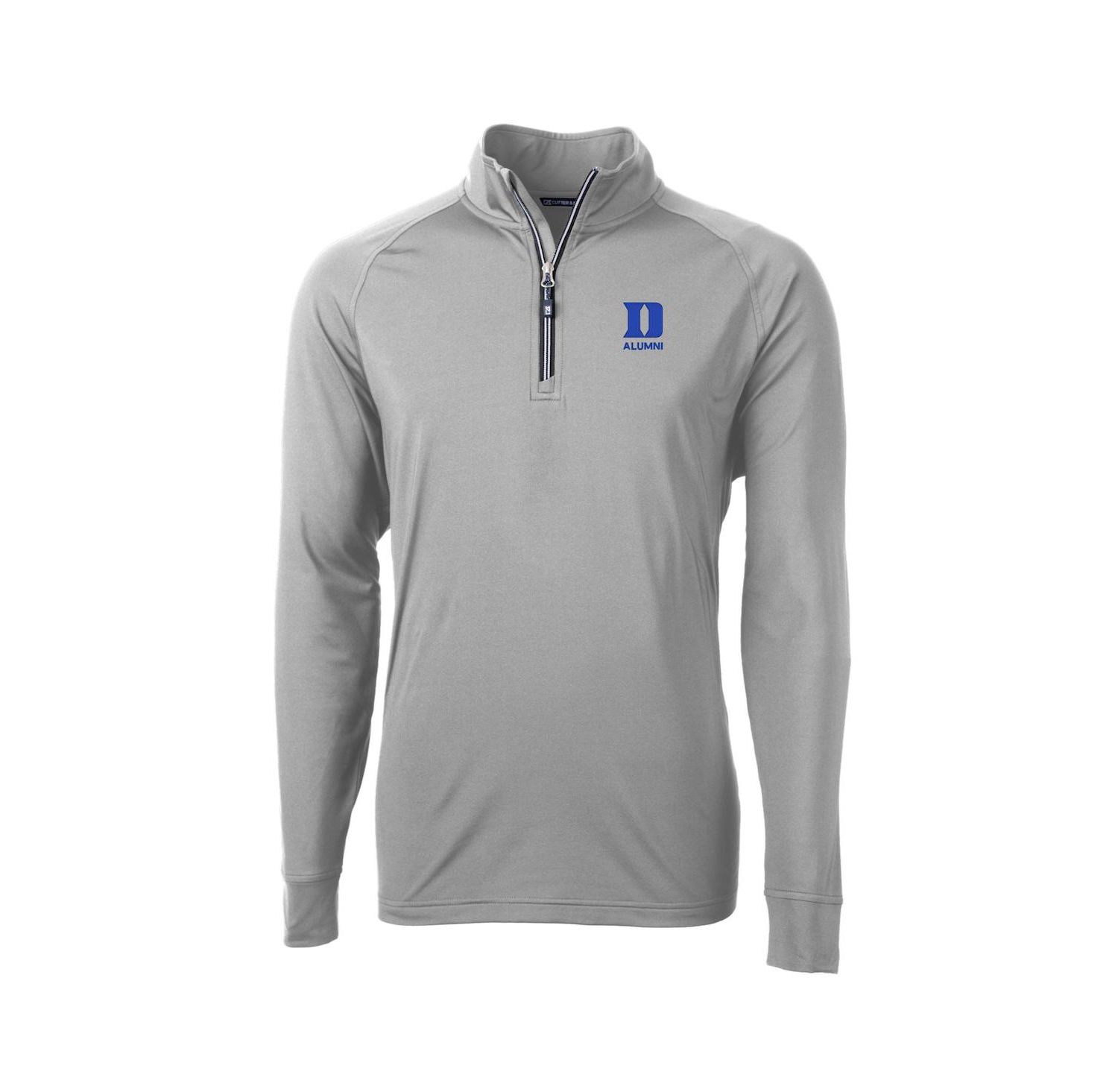 Men's Gray Duke Blue Devils Adapt Eco Knit Stretch Raglan Dry Tec Quarter-Zip