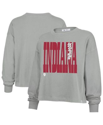 47 Brand Women's Gray Indiana Hoosiers Stacked Sydney Long Sleeve T-Shirt