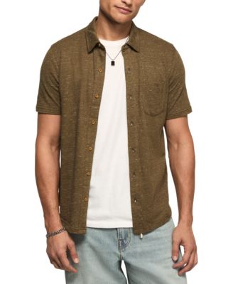 Men's Short-Sleeve Linen Knit Shirt