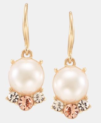 Crystal & Imitation Pearl Drop Earrings