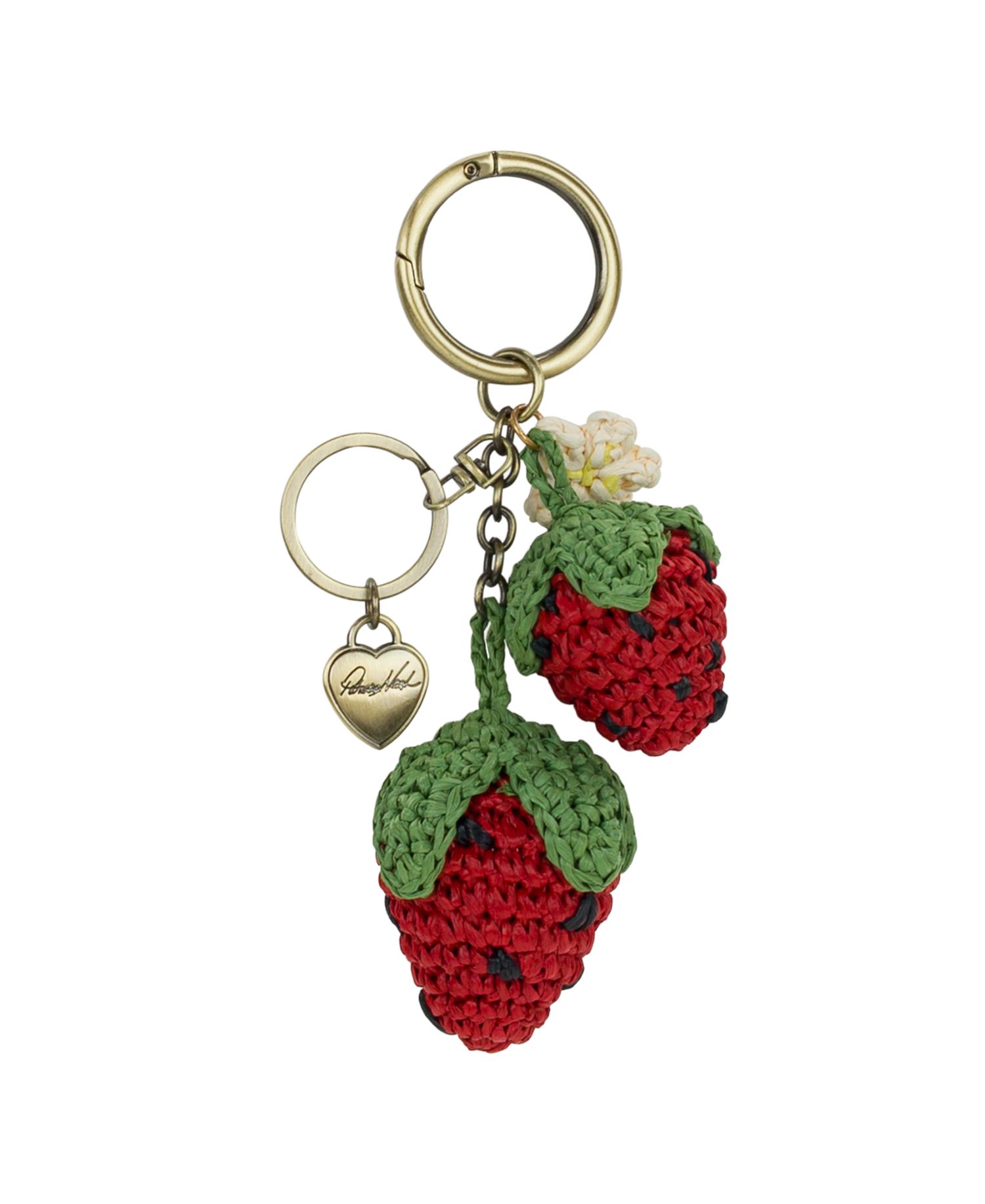 Raffia Strawberry Handbag Charm