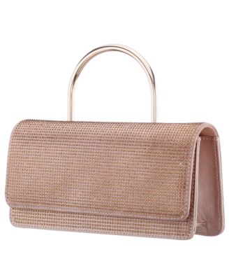 Elongated Crystal Magnetic Snap Satchel Bag