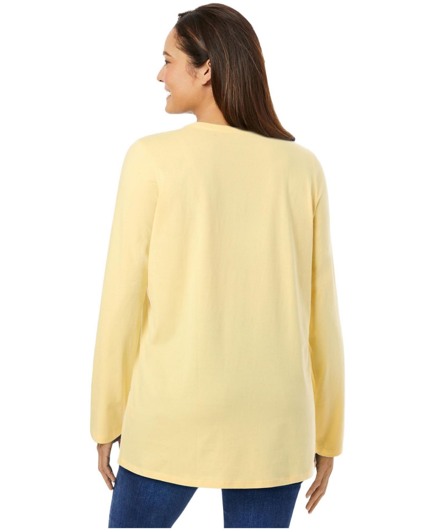 Women's Plus Size Perfect Long-Sleeve Crewneck Tee