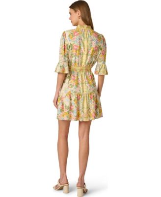 Women's Printed Ruffle Short Dress