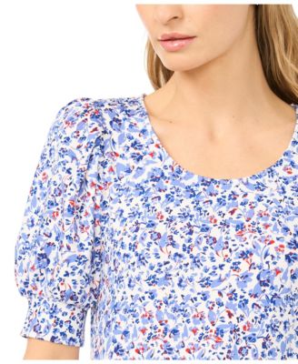 Women's Shirred Short-Sleeve Top