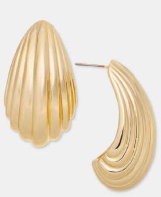 Textured J-Hoop Earrings
