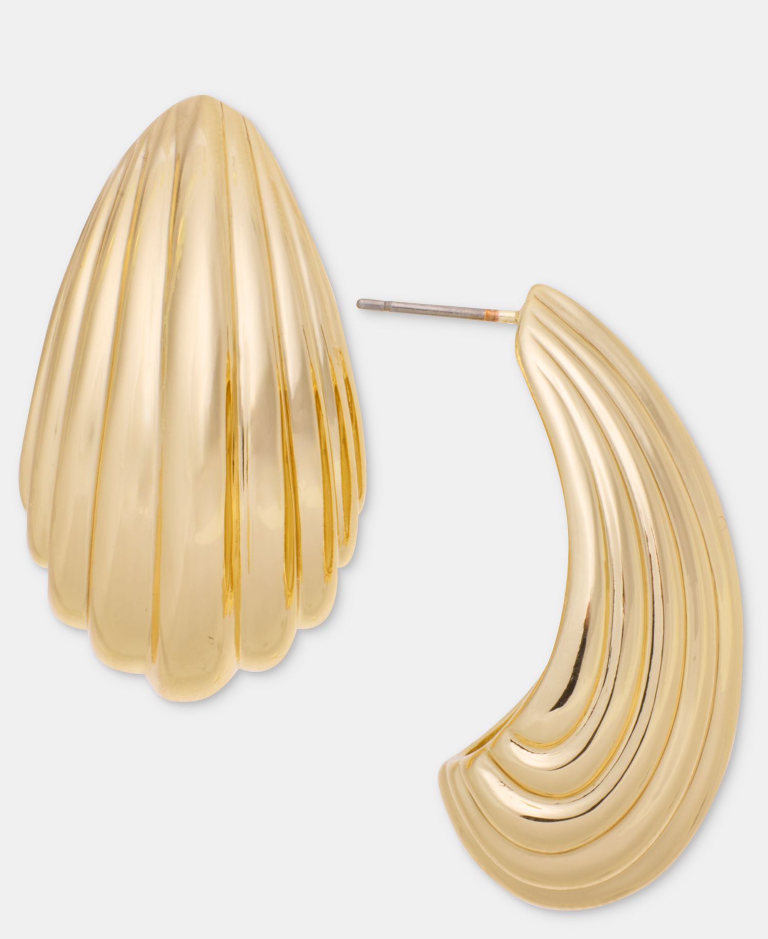Textured J-Hoop Earrings