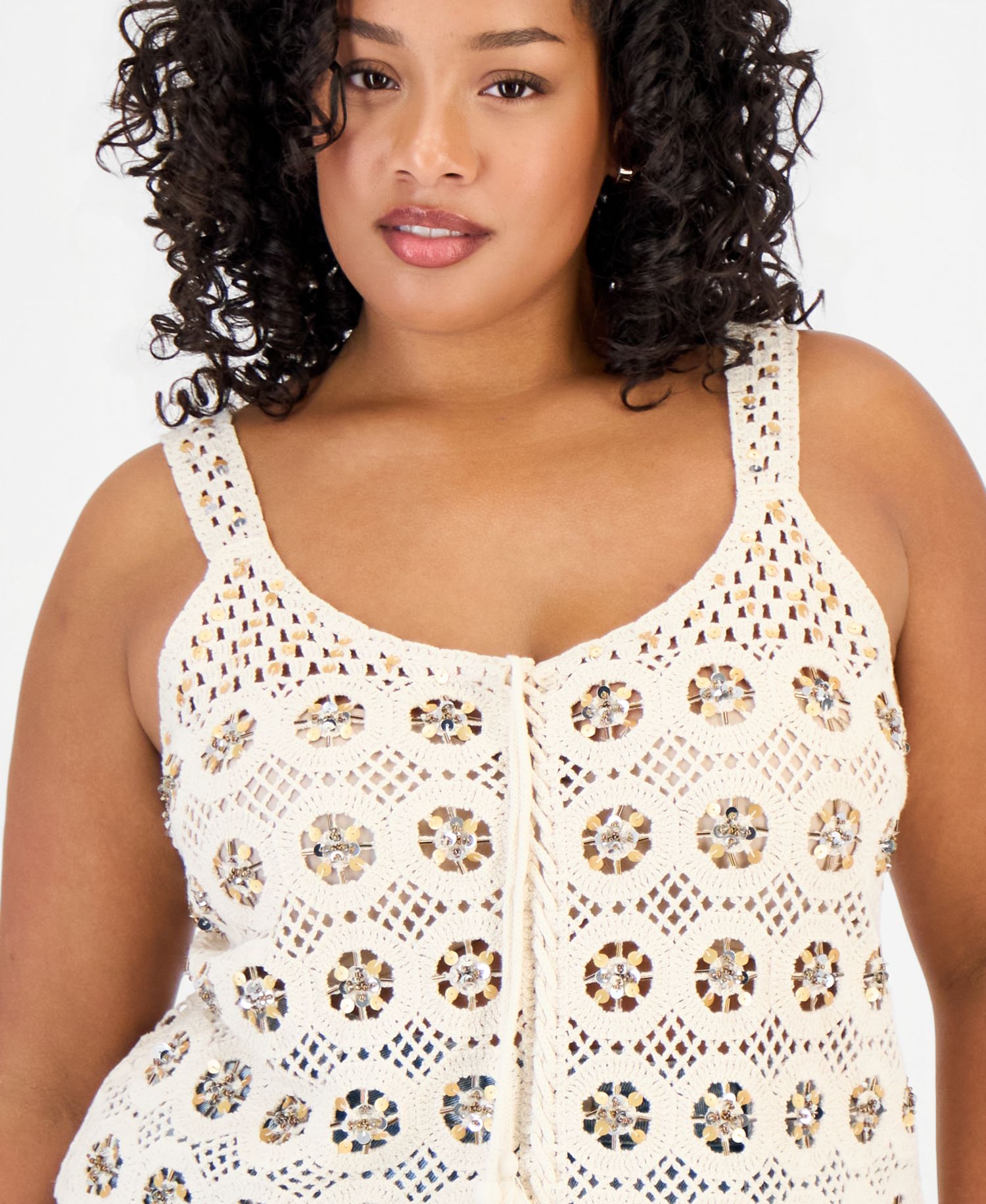 Petite Sequin Crochet Tank