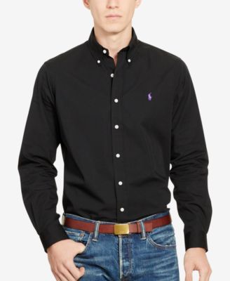 black polo button down dress shirt