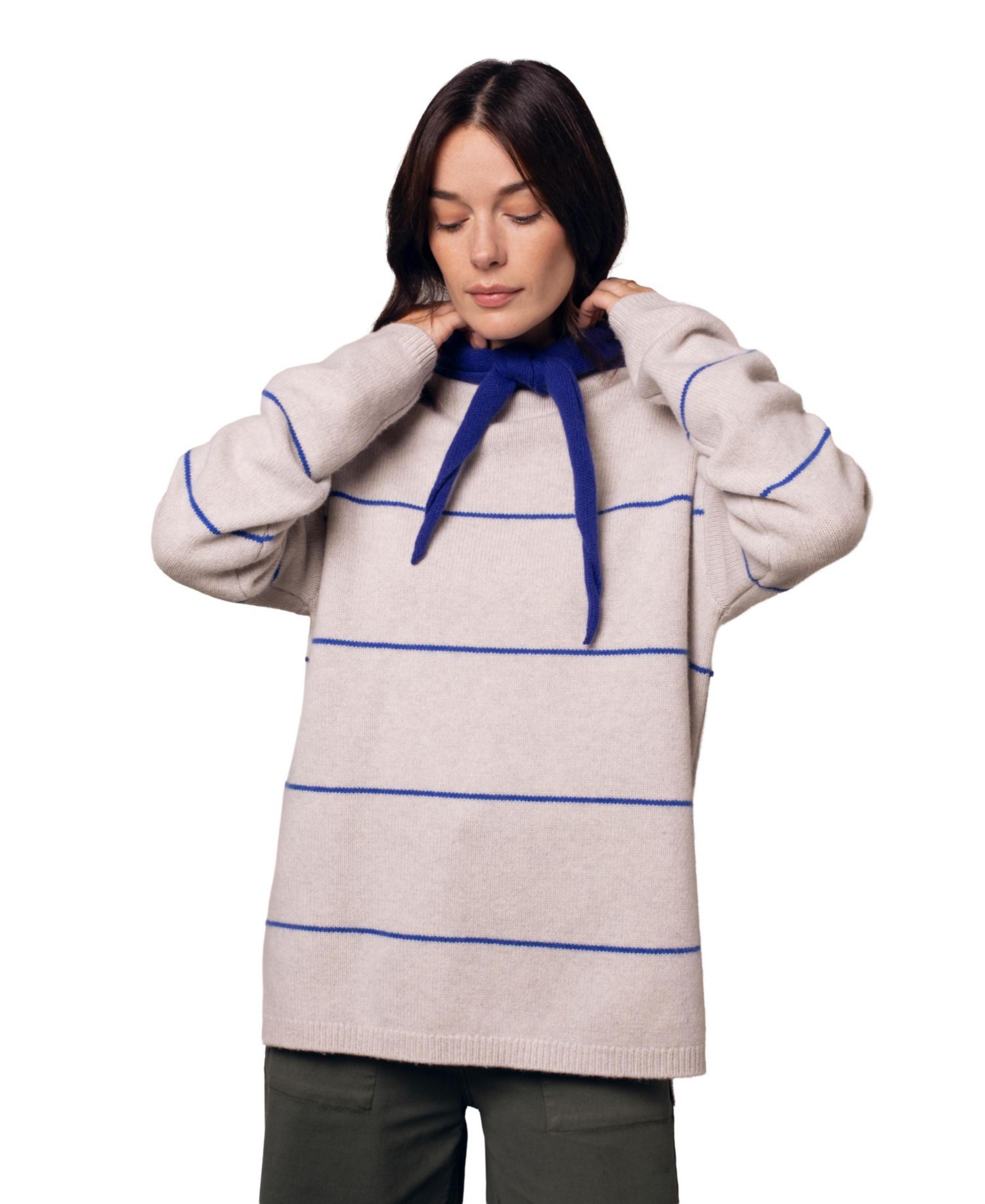 Women's Split Hem Slouch Funnel Neck Jumper