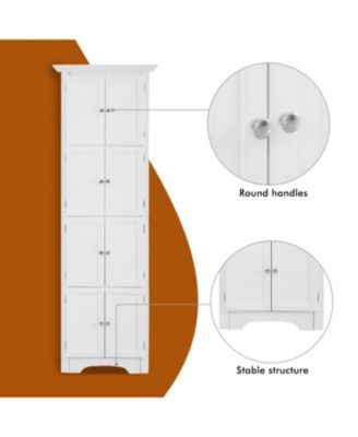 Modern Tall Storage Cabinet with Doors and 4 Shelves