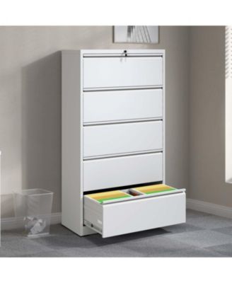 5-Drawer Lockable Lateral File Cabinet for Home/Office