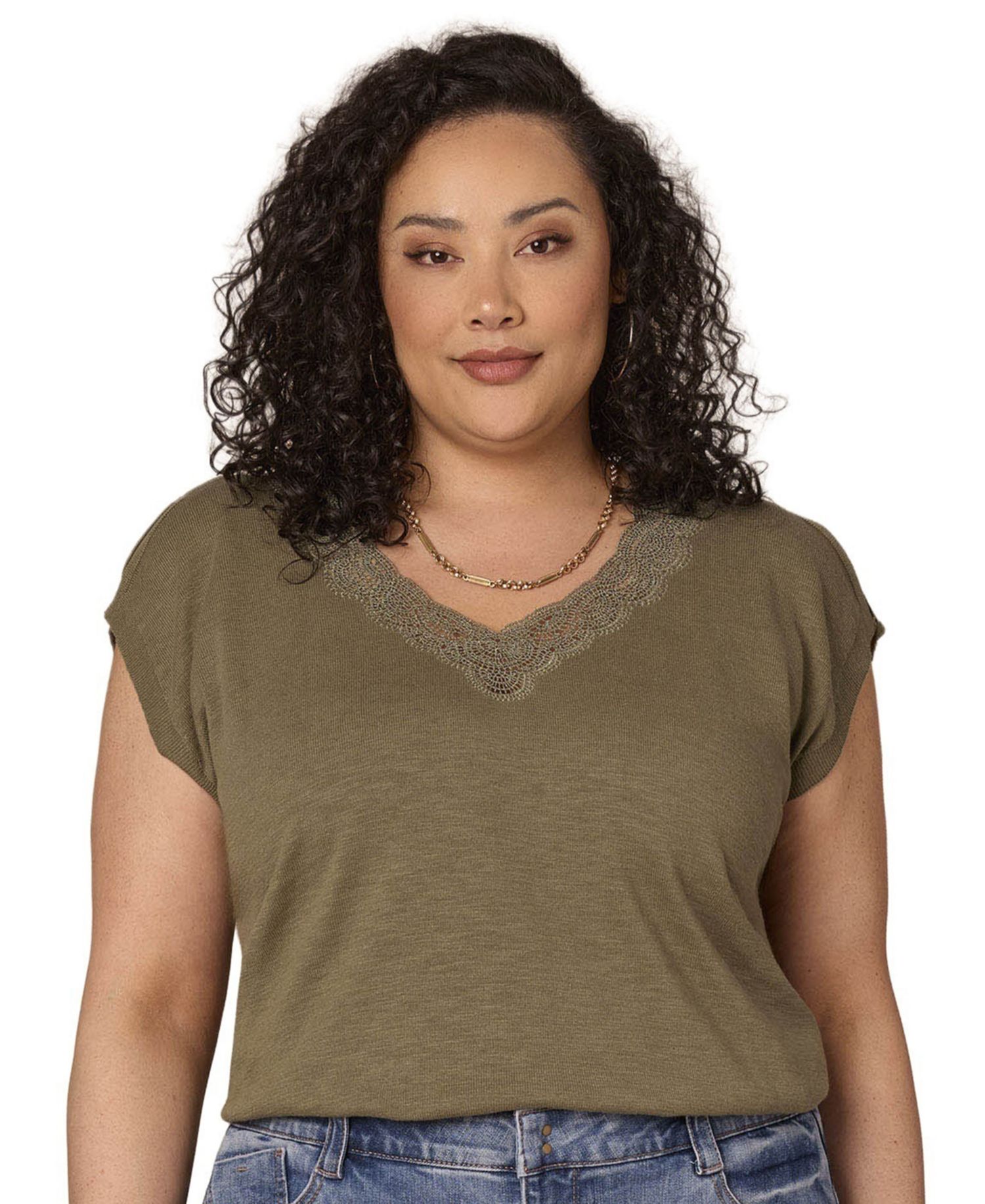 Plus Size V-Neck Sweater Top