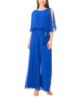 Petite Crew Neck Blouson Jumpsuit