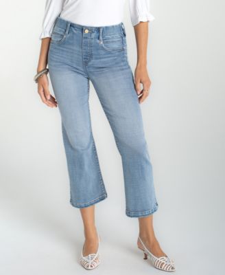 Petite Gia Glider Crop Flare Jeans