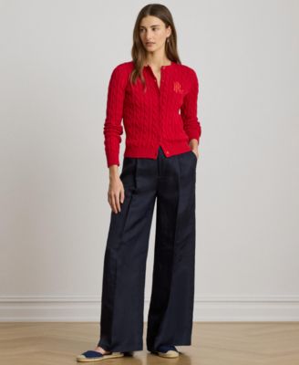 Women's Twill Wide-Leg Pants