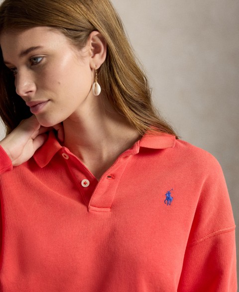 Женские Polo Ralph Lauren Women's Lightweight Fleece Long-Sleeve Polo Sweatshirt